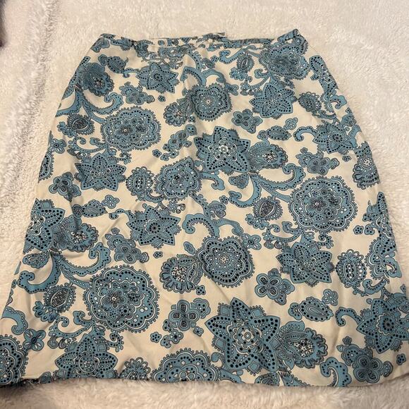 Ann Taylor Tops - VTG Ann Taylor Women's Size 8 Blue/White Paisley 100% Skirt Maxi‎ Skirt